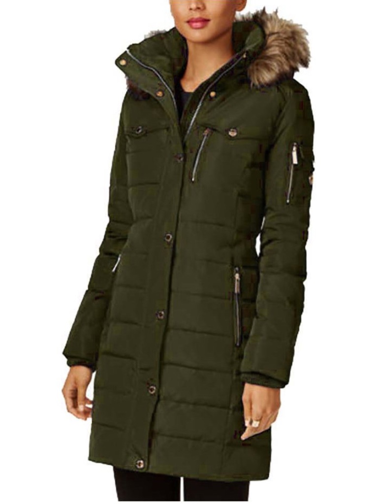 Michael Michael Kors Women's Hooded Winter Coat With Zipper Pockets